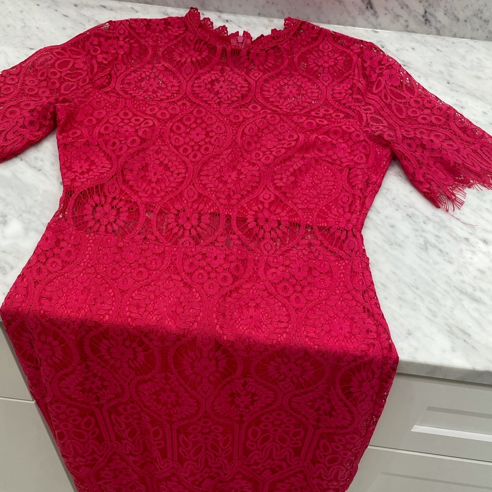 Lulu’s Hot Pink Lace Dress
